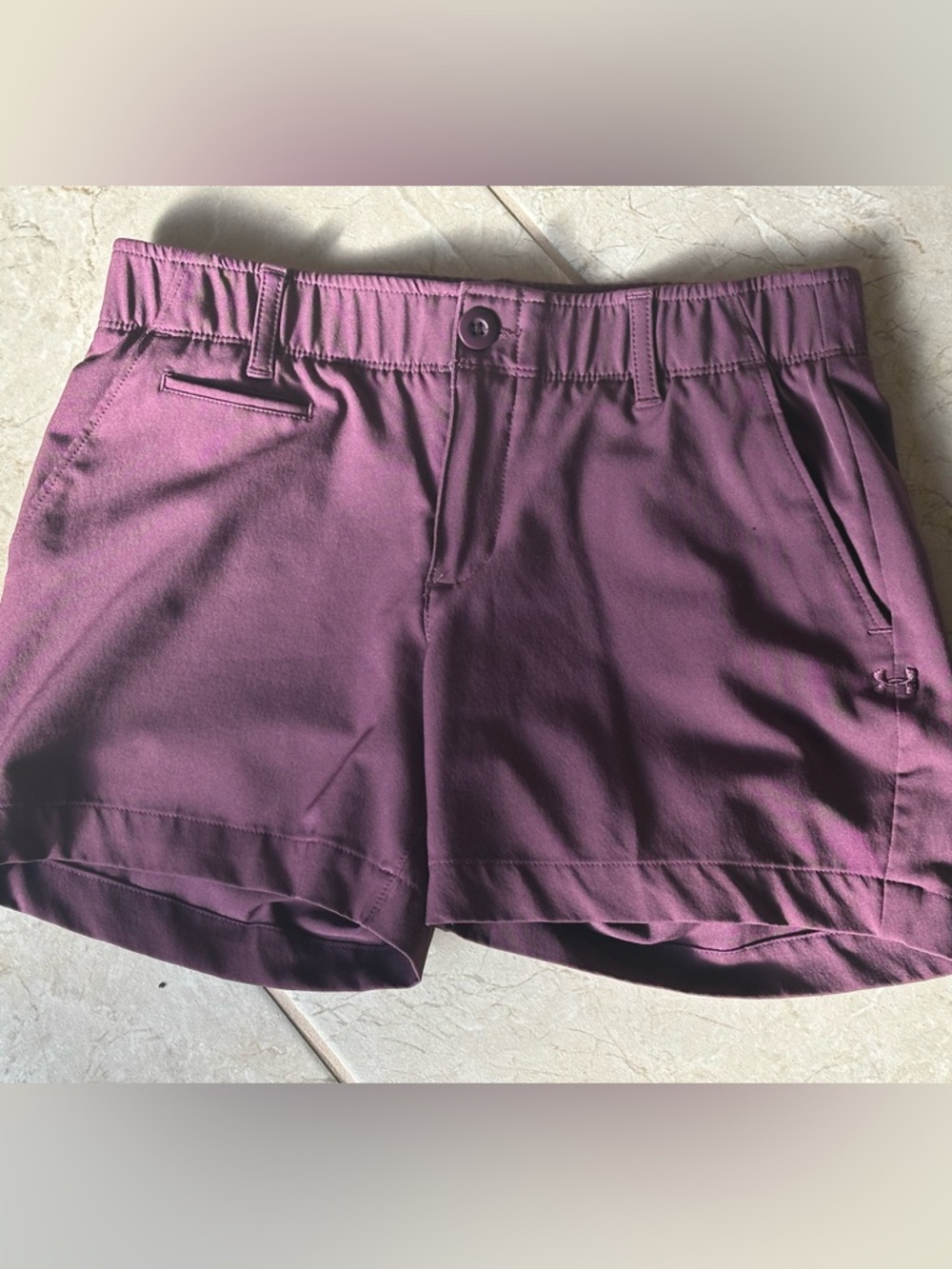 Under Armour Heatgear shorts plum burgundy 0 chino quick dry fitted